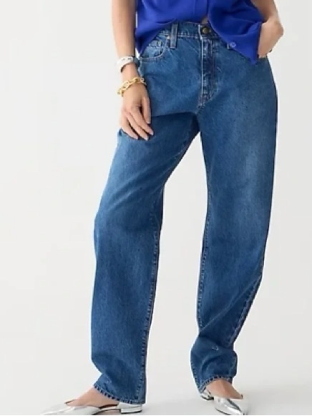 NWT J Crew Mid Rise Slouchy StraightJean 27
